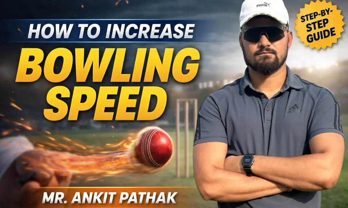 Fast bowling coach Ankit Pathak explaining how to increase bowling speed in cricket with correct technique, drills, and training